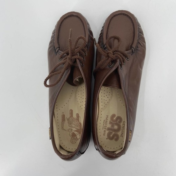 SAS Siesta Loafer Comfort Shoes Supple Leather Lace Up Brown Women's Size 8.5 - Picture 6 of 12